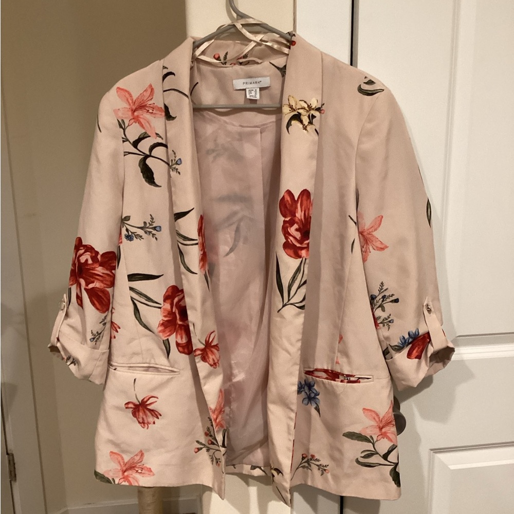 Pink floral blazer